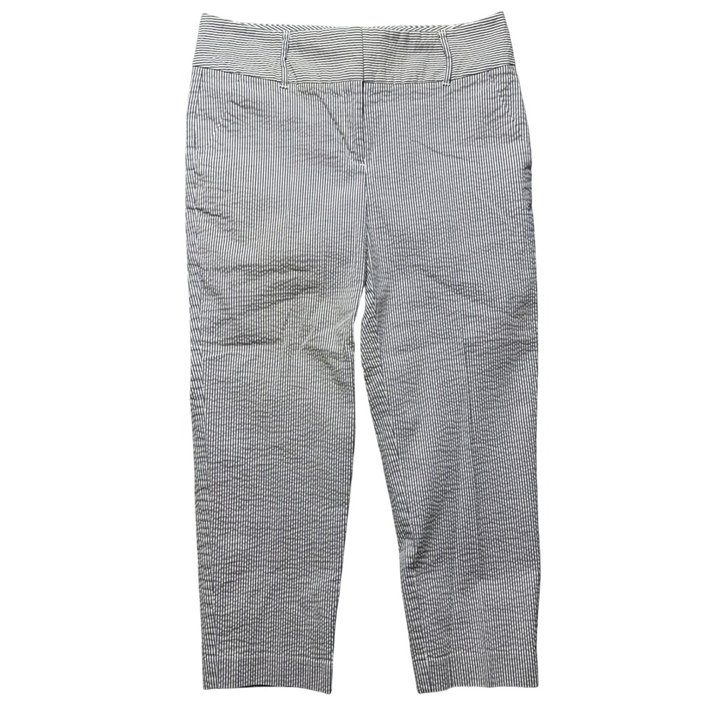 Ann‎ Taylor Curvy Seersucker Striped Capri Pants Size 6 Old Money Vacation